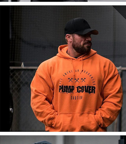 Autumn And Winter Men's Gym Wool Pullovers Fitness Sweatshirts Men Fleece Hoodies Stringer Bodybuilding Fitness Casual Coat