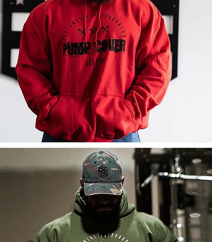 Autumn And Winter Men's Gym Wool Pullovers Fitness Sweatshirts Men Fleece Hoodies Stringer Bodybuilding Fitness Casual Coat
