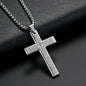 HNSP Cross Chain Necklace Stainless Steel Pendant For Men Catholic Religious Jewelry Accessories