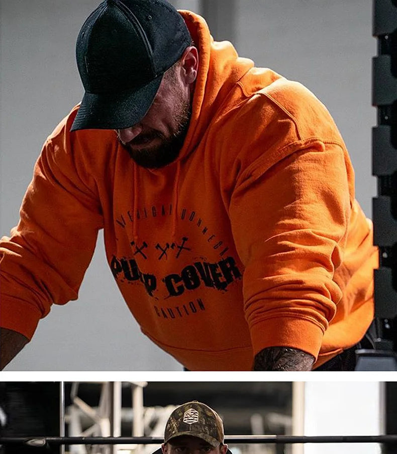 Autumn And Winter Men's Gym Wool Pullovers Fitness Sweatshirts Men Fleece Hoodies Stringer Bodybuilding Fitness Casual Coat