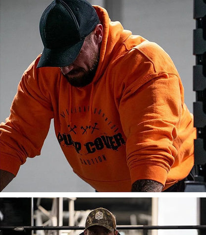 Autumn And Winter Men's Gym Wool Pullovers Fitness Sweatshirts Men Fleece Hoodies Stringer Bodybuilding Fitness Casual Coat