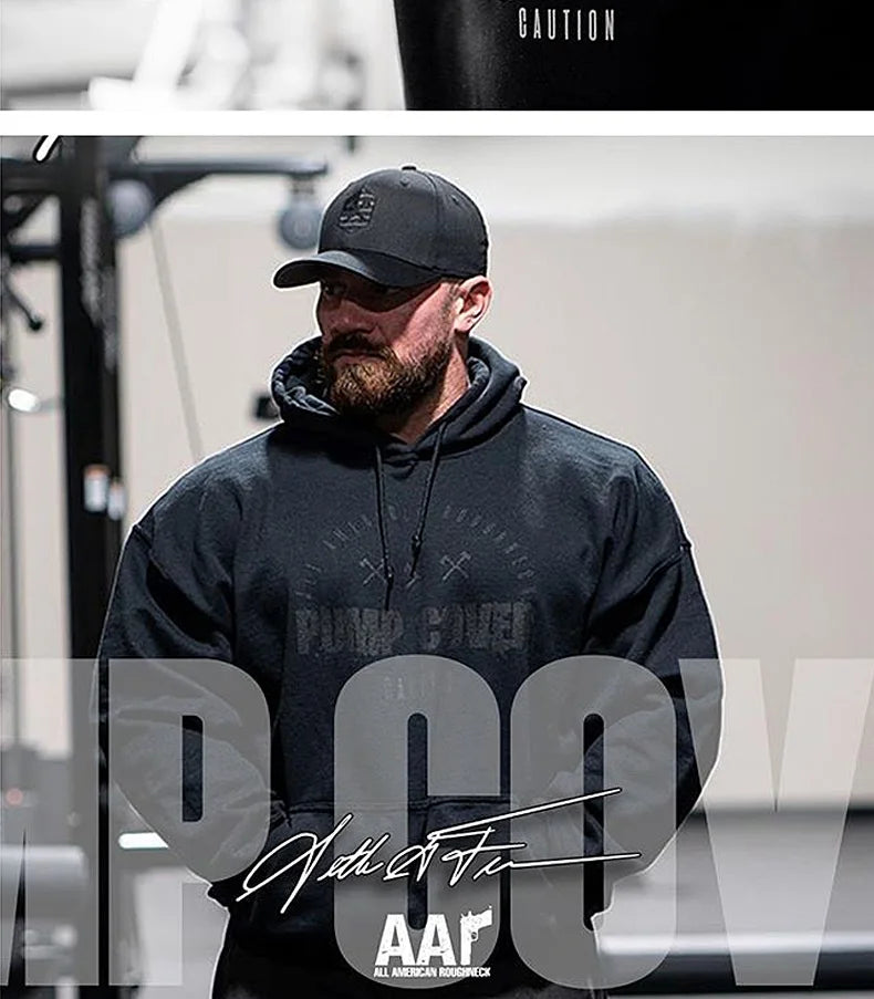 Autumn And Winter Men's Gym Wool Pullovers Fitness Sweatshirts Men Fleece Hoodies Stringer Bodybuilding Fitness Casual Coat