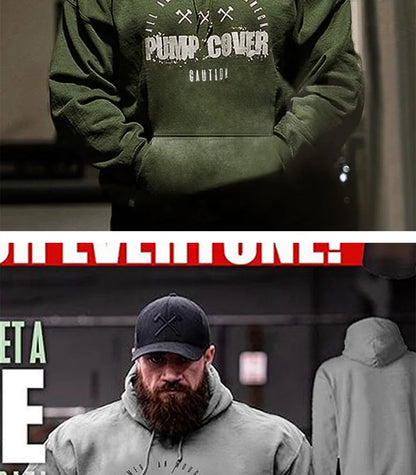Autumn And Winter Men's Gym Wool Pullovers Fitness Sweatshirts Men Fleece Hoodies Stringer Bodybuilding Fitness Casual Coat